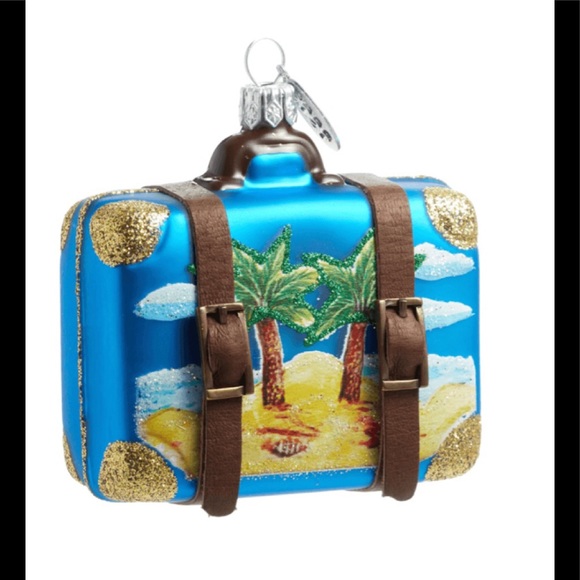 Mouth Blown Other - VACATION SUITCASE ORNAMENT Polish Mouth Blown Glass Christmas Ornament NWT